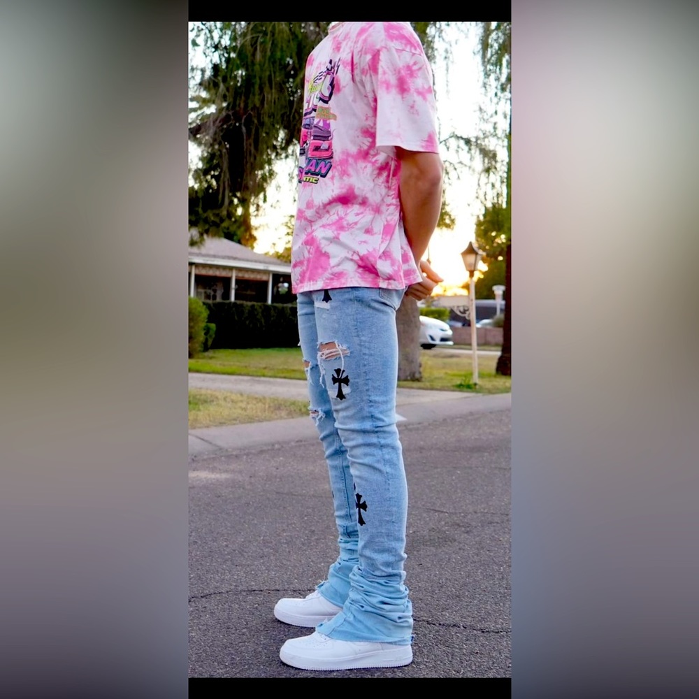 Reconstructed jeans from H&M stylus added their own twist to make them original